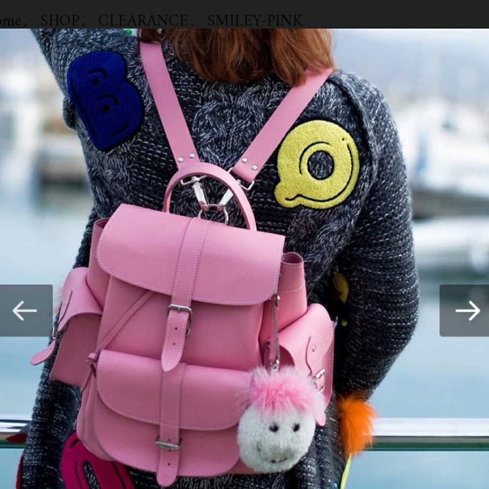Grafea Pink Leather Backpack